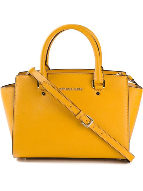 michael michael kors medium selma messenger yellow|Michael Kors selma medium satchel.